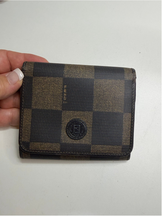Fendi Handbags - Women's Fendi Checkered Wallet One Size Brown and Black
